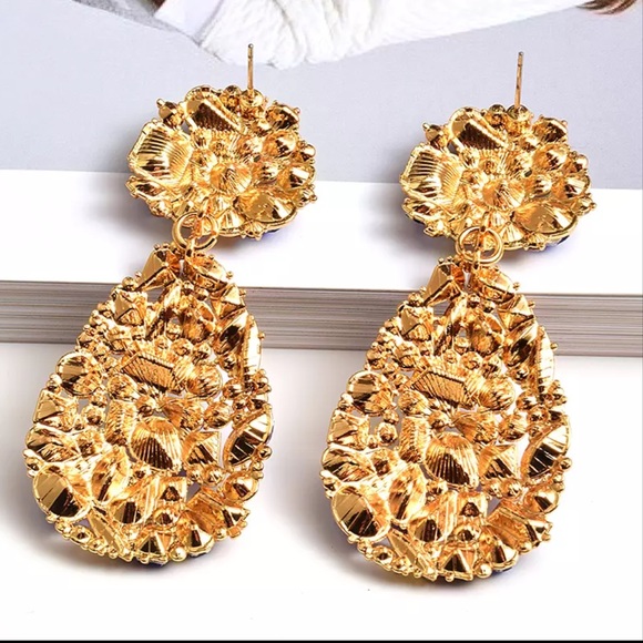 Colorful Iridescent Crystal Stud Drop Earrings - Picture 6 of 7